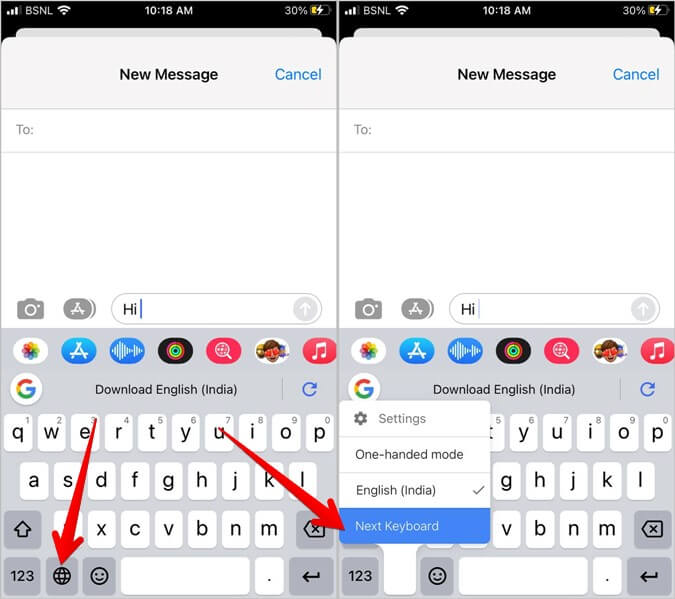 iPhone-Switch-to-Apple-Keyboard-675x599 6 طرق لإصلاح عدم عمل الاستجابة اللمسية على لوحة مفاتيح iOS 16 على iPhone