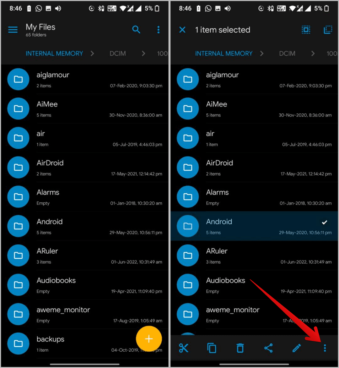 kebab-solid-explorer كيفية إضافة اختصار ملف / مجلد إلى شاشة Android الرئيسية