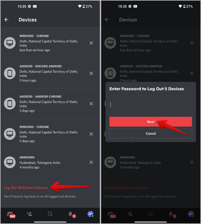 log-out-all-known-devices-mobile كيفية التحقق من مكان تسجيل الدخول إلى حسابي Discord