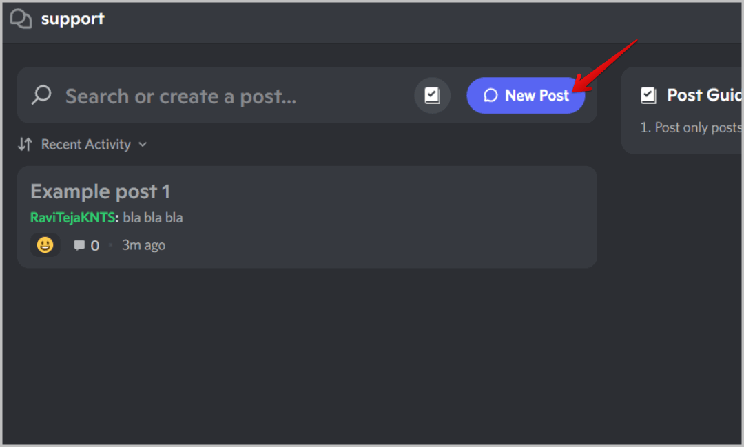 new-post-in-the-forum-channel-on-Discord كيفية إنشاء وإعداد واستخدام قناة المنتديات على Discord