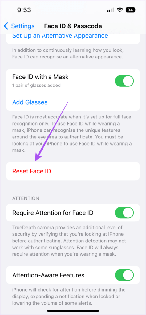 reset-face-id-settings-iphone-474x1024-1 أفضل 6 طرق لإصلاح عدم عمل Face ID في الوضع الأفقي على iPhone