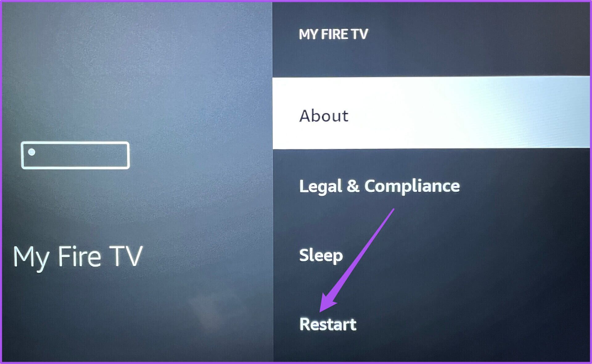 restart-my-fire-tv-settings-1920x1181 أفضل 7 طرق لإصلاح عدم عمل تطبيق Apple TV على Amazon Fire TV Stick