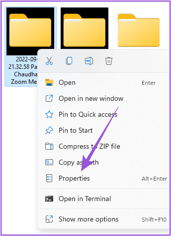 right-click-black-folder-icon-win-11 أفضل 7 إصلاحات للخلفية السوداء خلف أيقونة المجلد في Windows 11
