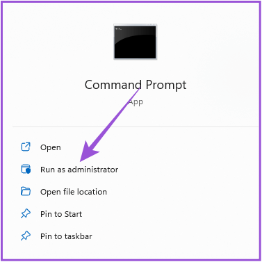 run-as-admin-cmd-prompt-win-11 أفضل 7 إصلاحات للخلفية السوداء خلف أيقونة المجلد في Windows 11