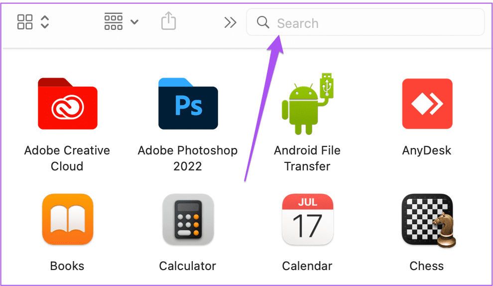 search-bar-applications-finder-mac أفضل طريقتين لتهيئة وفورمات محرك أقراص USB على جهاز Mac