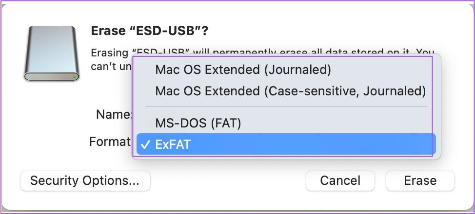 select-format-for-usb-disk-utility-mac-1-974x440 أفضل طريقتين لتهيئة وفورمات محرك أقراص USB على جهاز Mac
