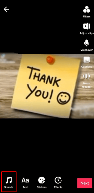 select-sounds-on-the-editor-screen كيفية الجمع بين اثنين من مسودات TikTok