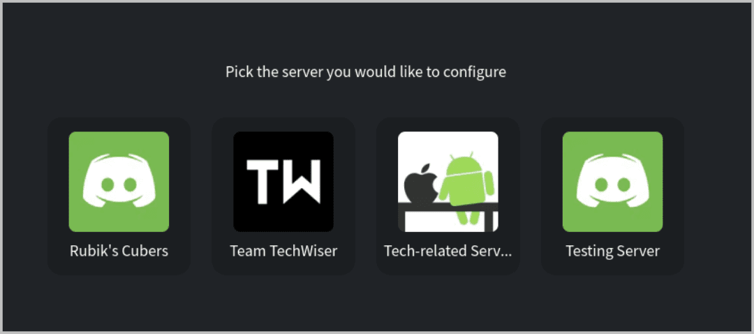 select-the-server-to-open-Pepe-manager-Dashboard بديل مجاني لبوت Discord لمستويات MEE6