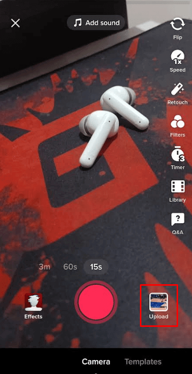 select-upload كيفية الجمع بين اثنين من مسودات TikTok