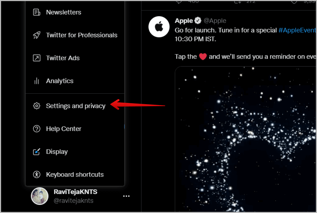 settings-and-privacy-option-on-twitter كيفية عرض ونشر وتصفية المحتوى الحساس على تويتر
