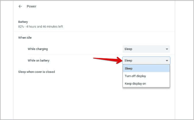 sleep-option-on-Chrome-OS كيفية تعيين الخلفية وشاشة التوقف على Chromebook