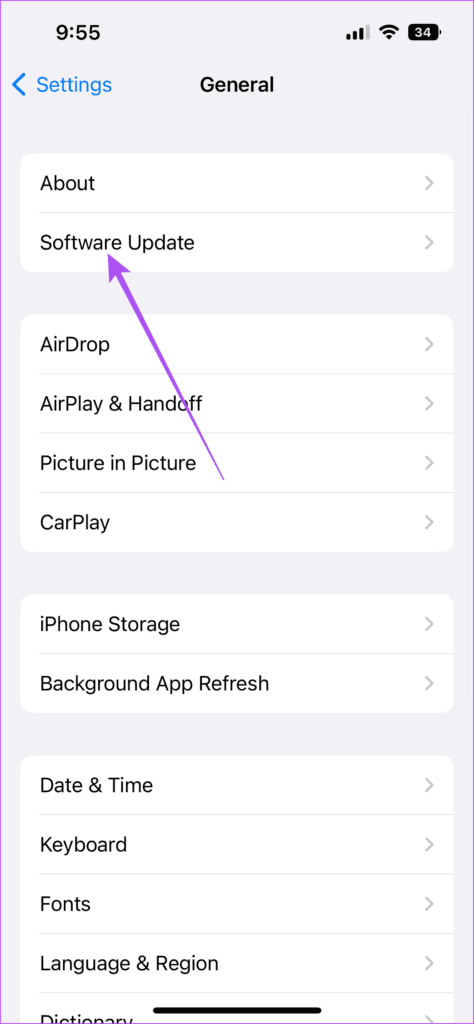 software-update-settings-iphone-1-474x1024-1 أفضل 6 طرق لإصلاح عدم عمل Face ID في الوضع الأفقي على iPhone