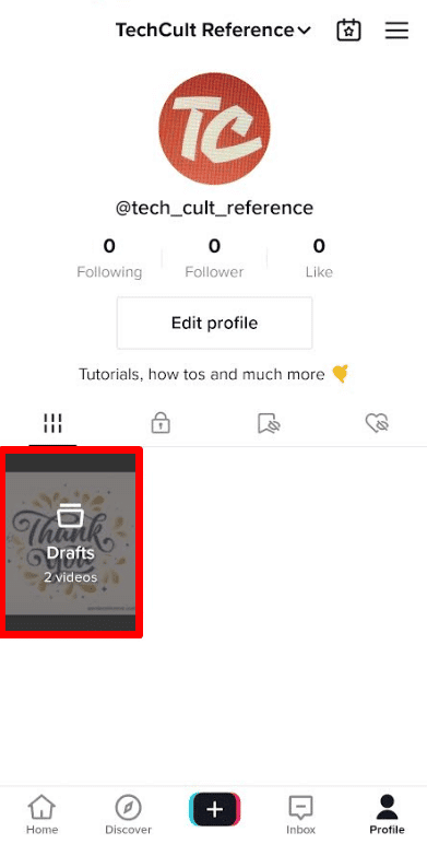 tap-on-the-draft-folder كيفية الجمع بين اثنين من مسودات TikTok