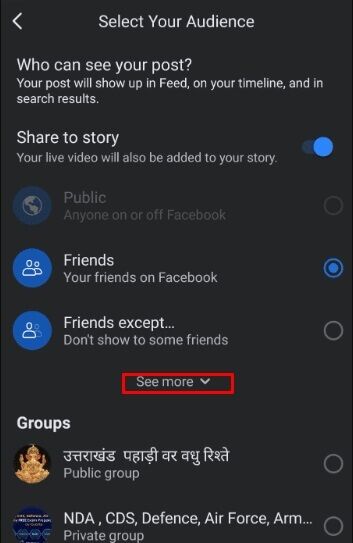 tap-on-the-see-more-option-under-the-live-setting-353x543 كيف تقوم بإيقاف تشغيل البث المباشر على Facebook
