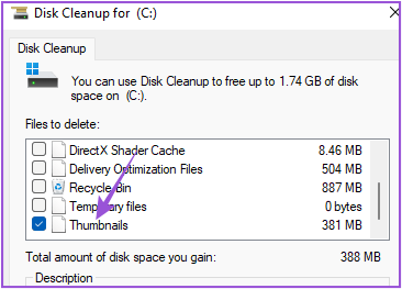 thumbnails-disk-cleanup-windows-11 أفضل 7 إصلاحات للخلفية السوداء خلف أيقونة المجلد في Windows 11