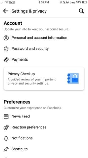 under-the-settings-menu-you-can-access-and-adjust-349x623 كيف تقوم بإيقاف تشغيل البث المباشر على Facebook