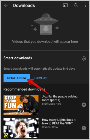 updating-smart-downloads كيفية تمكين / تعطيل ميزة التنزيل الذكي على YouTube و YouTube Music