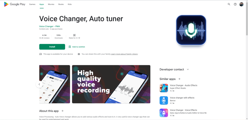 voice-changer-auto-tuner-play-store-webpage-1024x497-1 19 أفضل برنامج مجاني لتغيير الصوت على Discord
