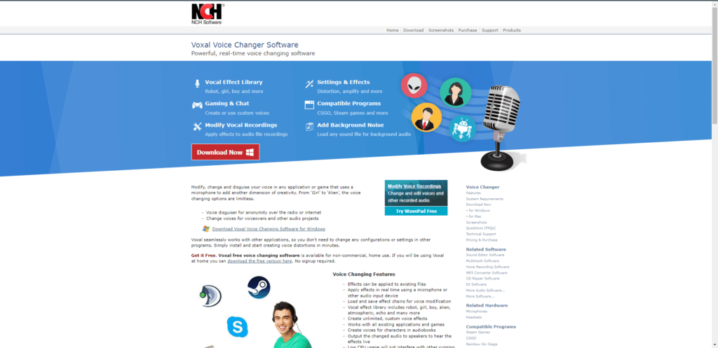 voxal-voice-changer-official-website-1024x497-1 19 أفضل برنامج مجاني لتغيير الصوت على Discord