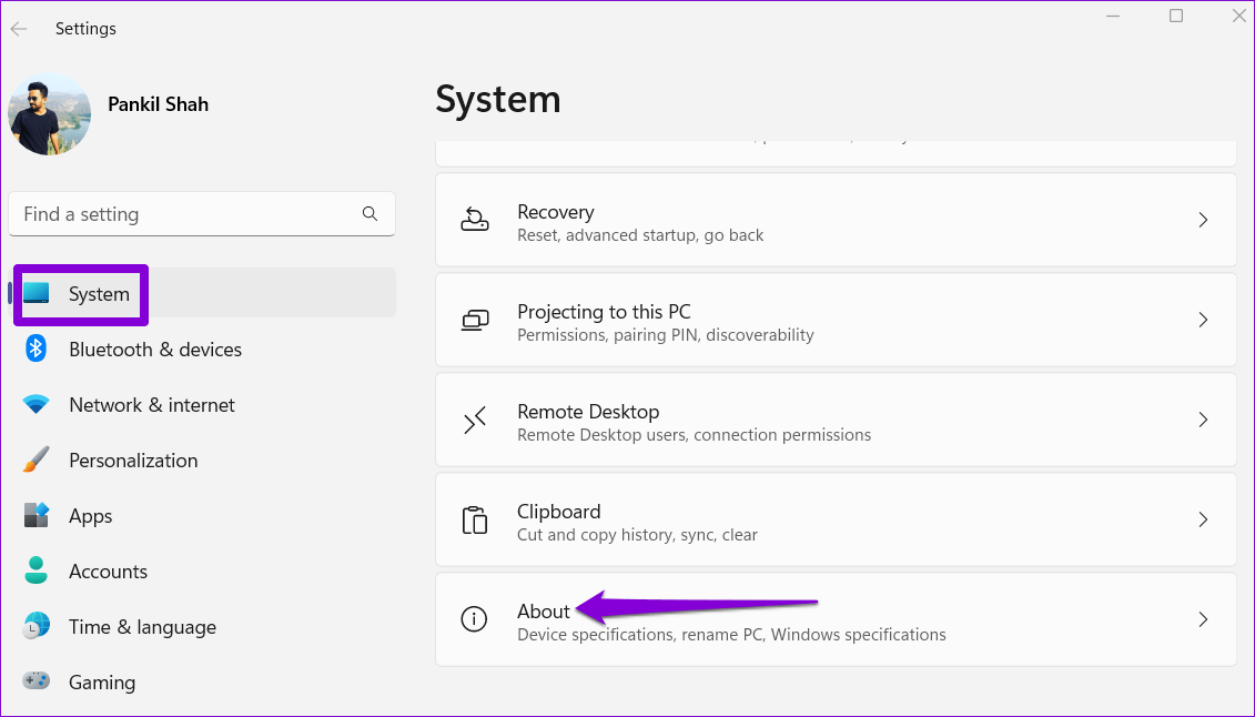 About-Section-Windows-11 أفضل 5 طرق للتحقق من النوع والإصدار والبناء في Windows 11
