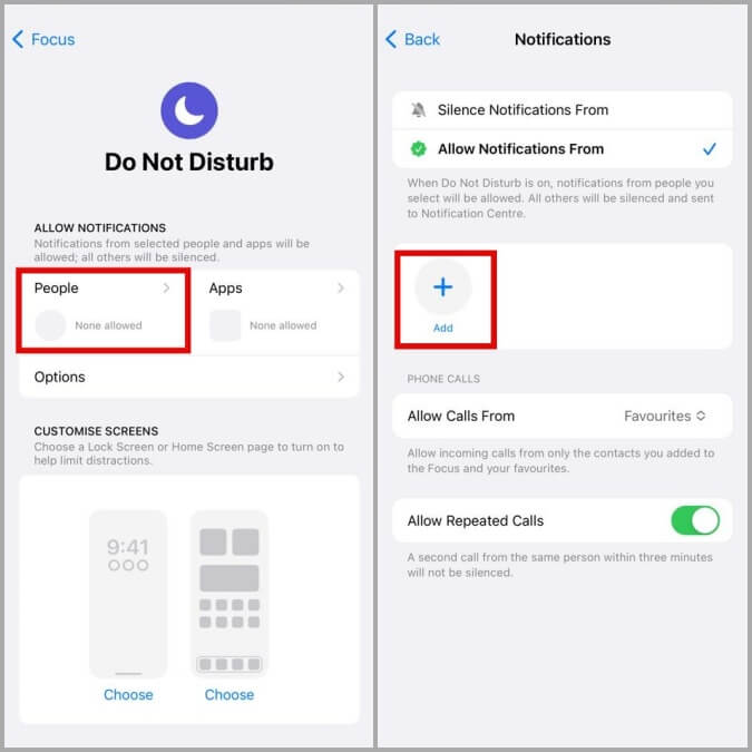 Add-Exceptions-in-DND-on-iPhone-675x675 ماذا يحدث عندما يكون هاتفك في وضع عدم الإزعاج