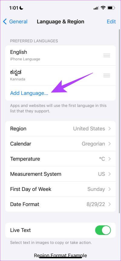 Add-Language-1-400x864 10 إصلاحات لعدم عمل Spotlight Search على iPhone و iPad