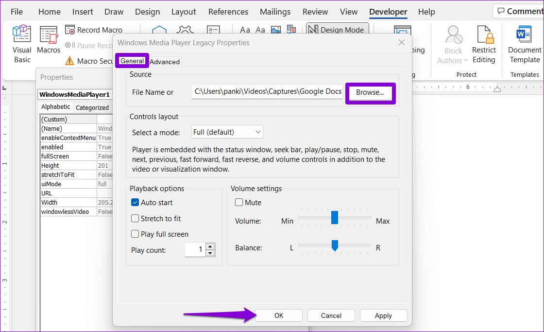 Add-Offline-Video-to-Microsoft-Word كيفية إدراج مقاطع فيديو في مستند Microsoft Word