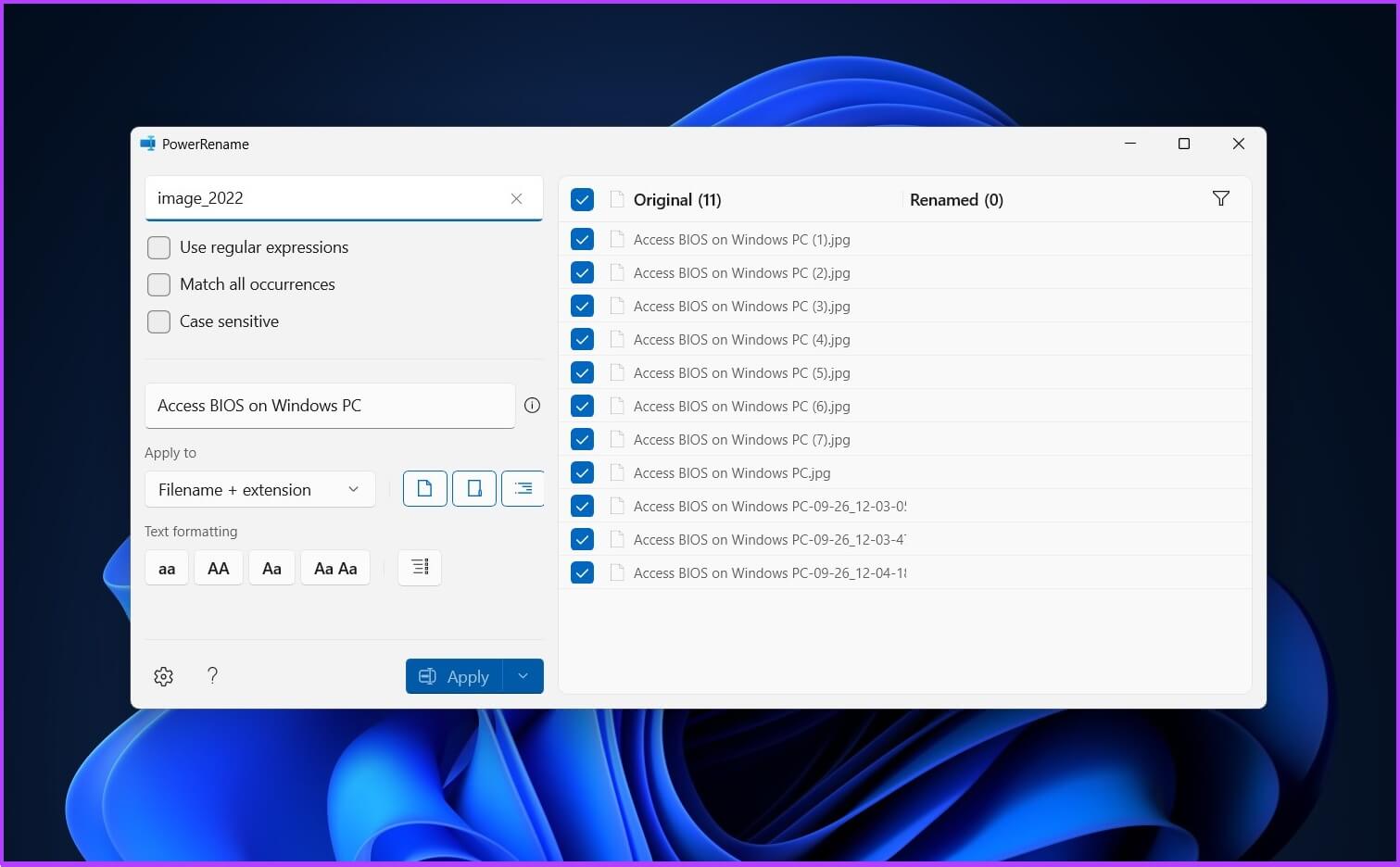 All-the-file-names-will-be-changed-in-a-go-1511x936 4 طرق سهلة لإعادة تسمية مجموعة من الملفات على Windows 11