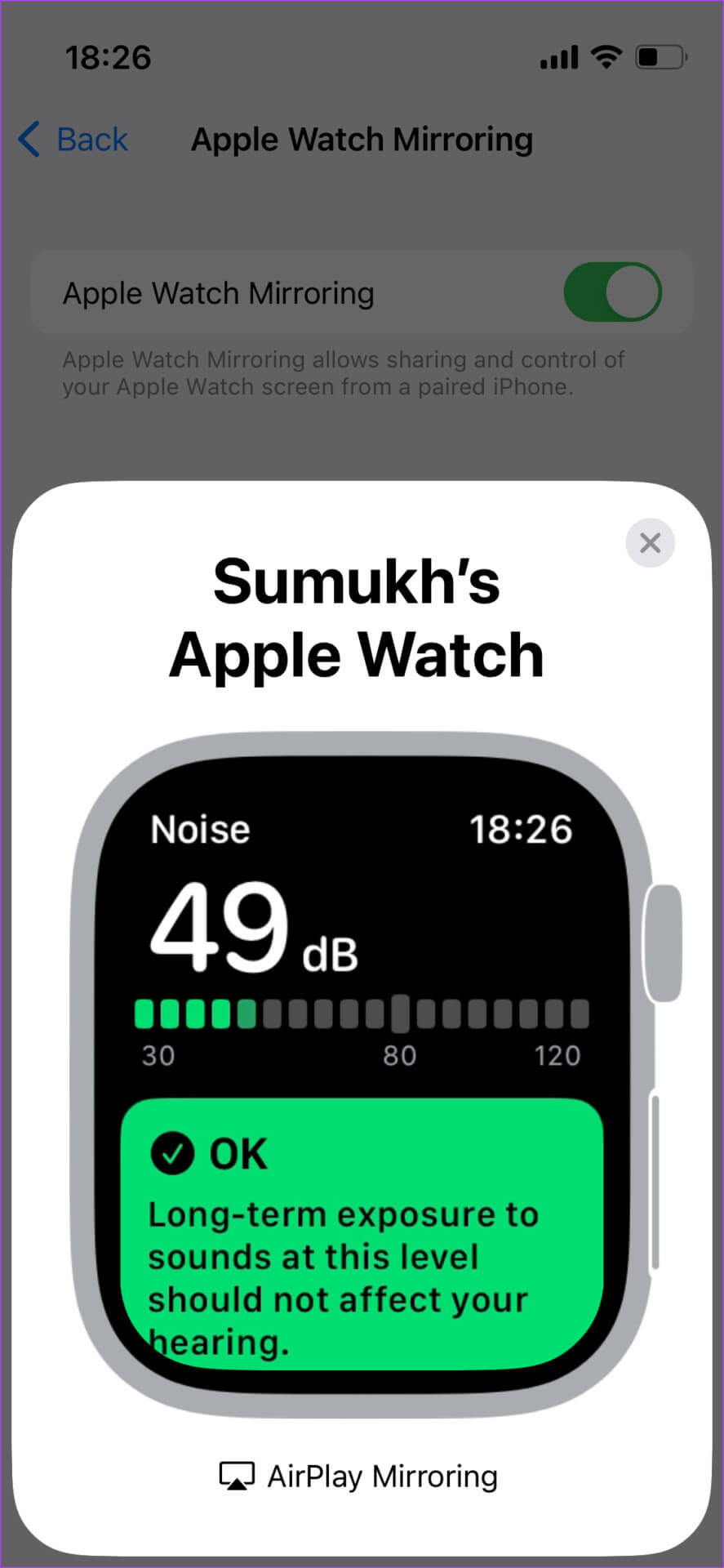 Apple-Watch-screen-mirror-7-887x1920 كيفية عكس شاشة Apple Watch على جهاز iPhone الخاص بك والتحكم فيها