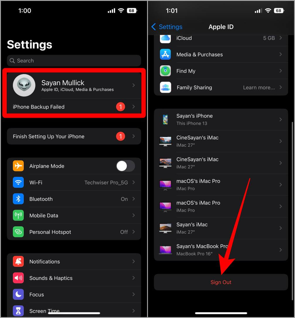 AppleID-Settings-iPhone-1007x1086 أفضل 4 إصلاحات لمشاكل تشغيل Mail على iPhone