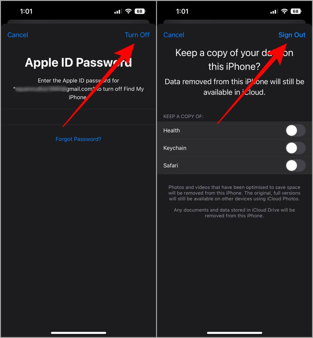 AppleID-Sign-Out-1007x1086 أفضل 4 إصلاحات لمشاكل تشغيل Mail على iPhone