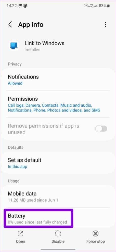 Battery-Usage-Link-to-Windows-473x1024-1-473x1024 أفضل 7 طرق لإصلاح عدم عمل تطبيق Phone Link على Windows 11