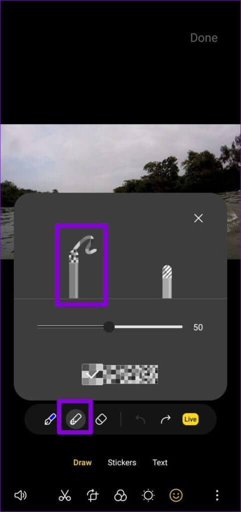 Blur-Pen-on-Video-Editor-483x1024-1-483x1024 كيفية تحرير مقاطع الفيديو على هواتف Samsung Galaxy