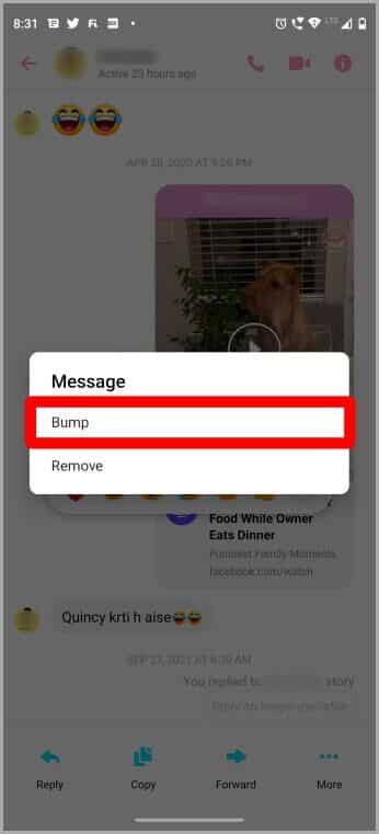 Bumping-a-Message-on-Messenger-2-346x761 11 من أفضل النصائح والحيل لـ Facebook Messenger الجديد