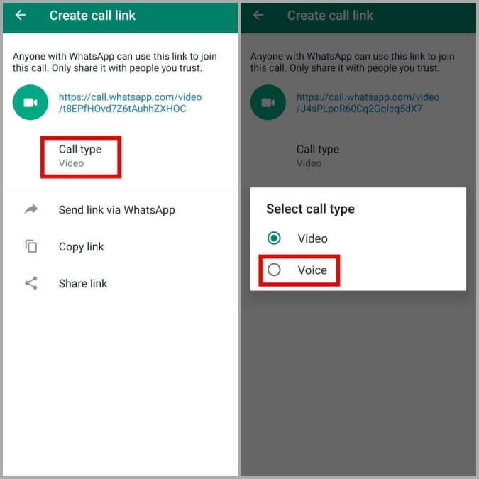 Change-WhatsApp-Call-Type-for-Link-Sharing-on-Android-675x675 كيفية إنشاء ومشاركة روابط المكالمات على WhatsApp