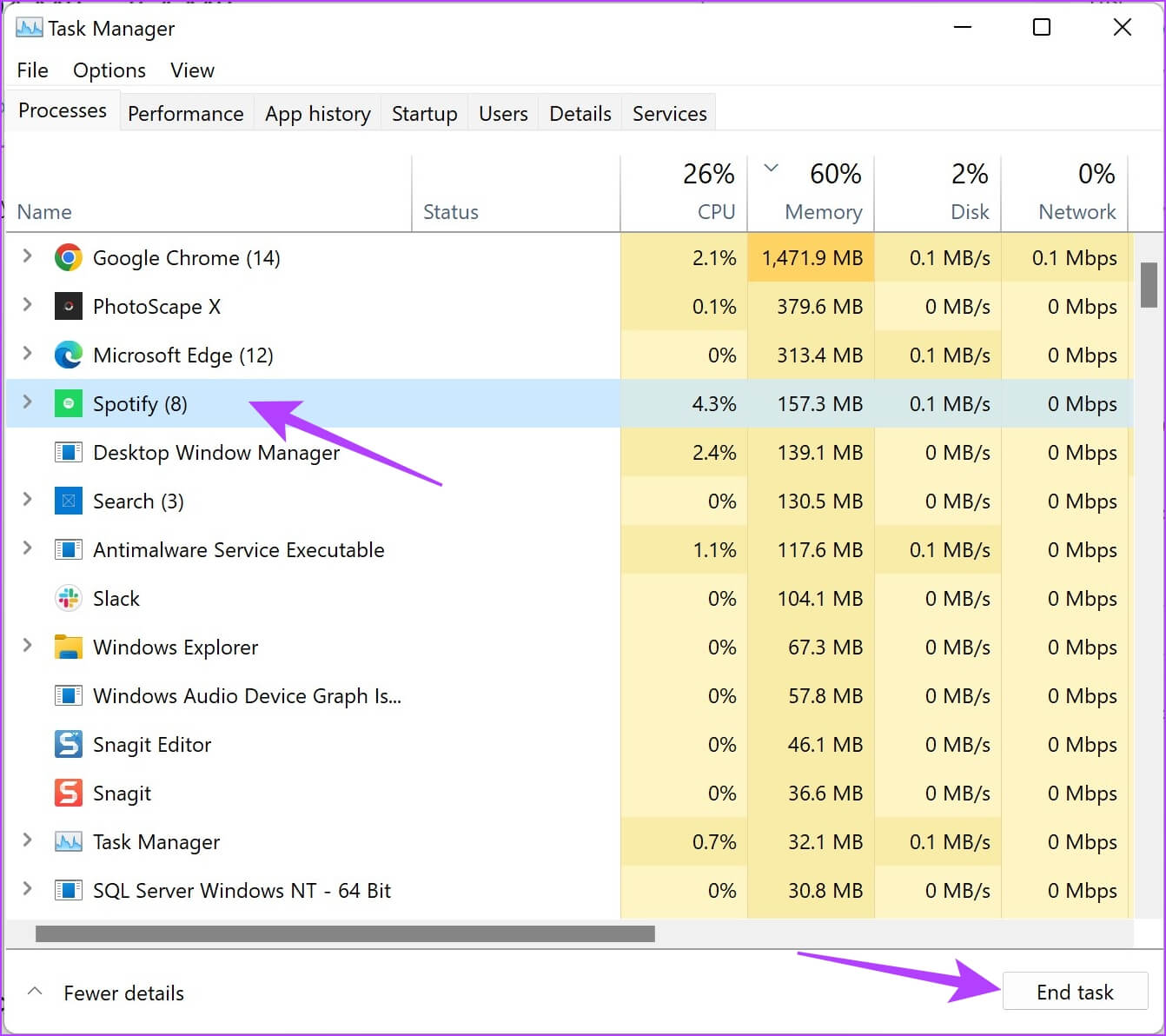 Close-Spotify-1342x1192 13 طريقة لإصلاح Spotify يحافظ على مشكلة التعطل على Windows