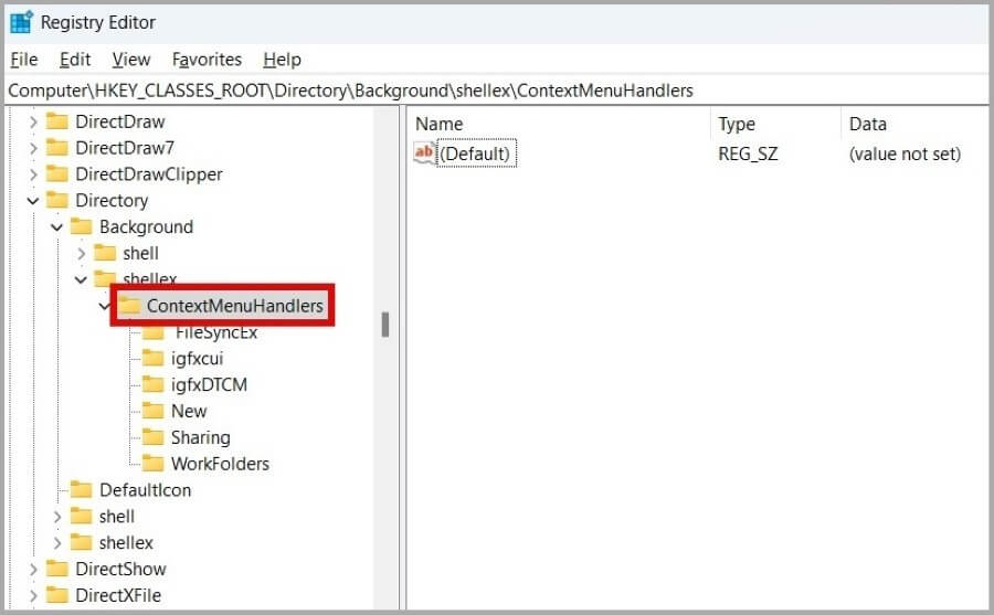 ContextMenuHandlers-in-Registry-Editor-900x557 أفضل 7 طرق لإصلاح مشكل بطئ النقر بالزر الأيمن للماوس فوق قائمة Windows 11