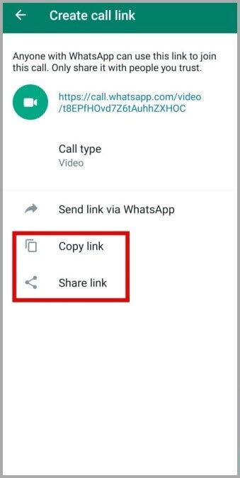 Copy-or-Share-WhatsApp-Call-Links-on-Android-339x675 كيفية إنشاء ومشاركة روابط المكالمات على WhatsApp