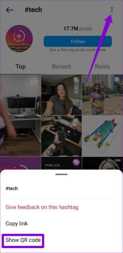 Create-QR-Code-for-Hashtag-on-Instagram-500x1024-1-400x819 كيفية إنشاء رمز الاستجابة السريعة QR لملفات التعريف والمنشورات والريلز والمواقع على Instagram