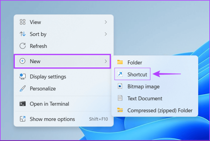 Create-Shortcut-1 أفضل 6 طرق للوصول إلى أدوات Windows على Windows 11