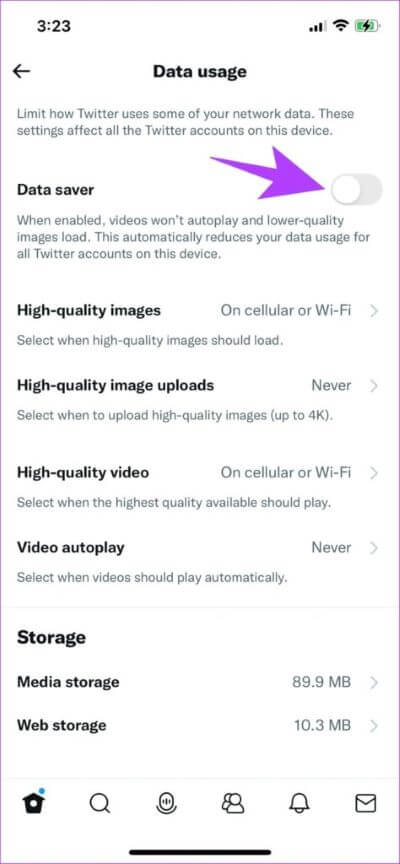 Data-Saver-Turned-Off-474x1024-1-400x864 12 طريقة لإصلاح عدم عمل Twitter على iPhone و Android