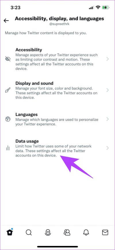 Data-Usage-400x864 12 طريقة لإصلاح عدم عمل Twitter على iPhone و Android