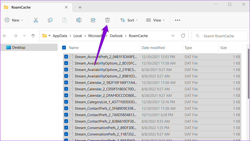 Delete-Outlook-Cache أفضل 7 إصلاحات لعدم القدرة على فتح المرفقات في Microsoft Outlook على Windows