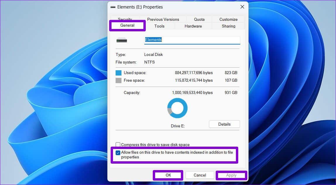 Disable-Drive-Indexing-1148x632 أفضل 7 طرق لإصلاح بطئ نقل ملفات USB في Windows 11