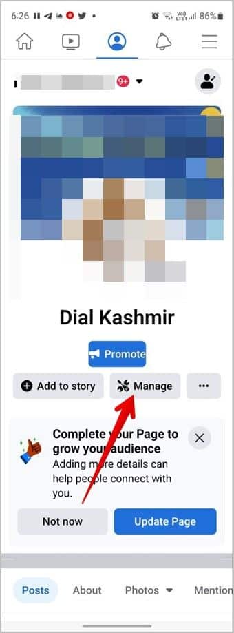 Facebook-Mobile-New-Pages-Manage-340x919 أين تجد أدوار الصفحة على Facebook
