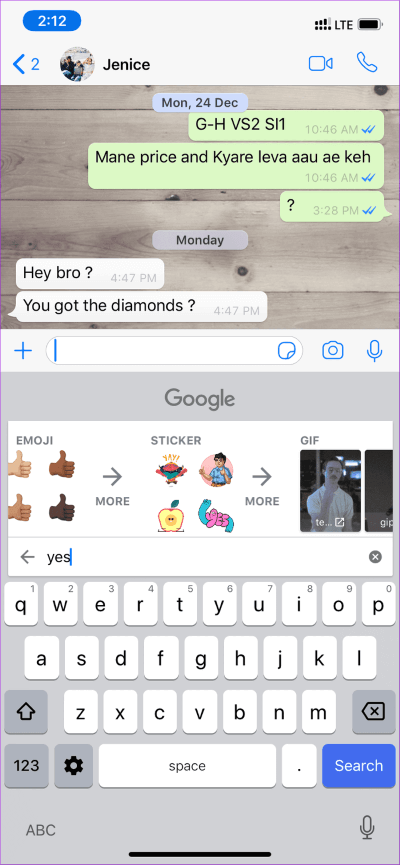 Gboard-Stickers_935adec67b324b146ff212ec4c69054f مقارنة لوحات المفاتيح Stock مقابل Gboard مقابل SwiftKey على iPhone