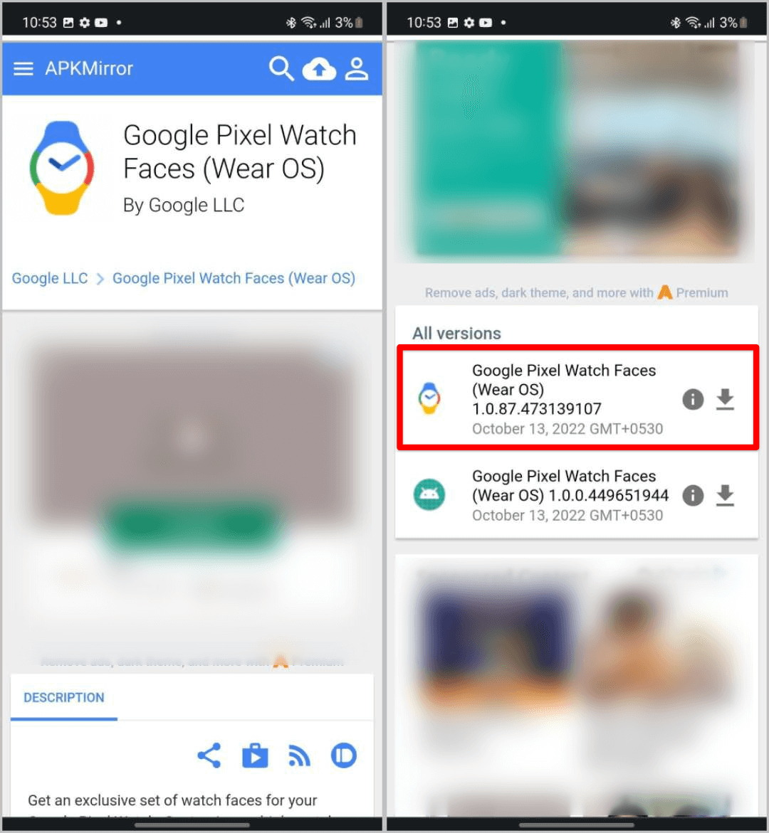 Google-Pixel-Watch-Faces-Apkmirror كيفية الحصول على خلفيات ساعة Pixel Watch على Samsung Galaxy Watch