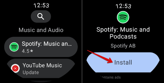 Installing-apps-from-Play-Store-on-Galaxy-Watch 3 طرق لتثبيت التطبيقات وتحميلها الجانبي وإلغاء تثبيتها على Samsung Galaxy Watch