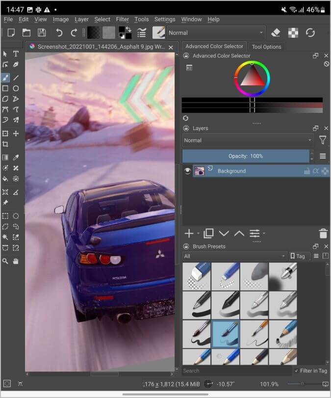 Krita-app-on-Galaxy-Fold-675x811 20 من أفضل التطبيقات المحسّنة لسلسلة Samsung Galaxy Fold