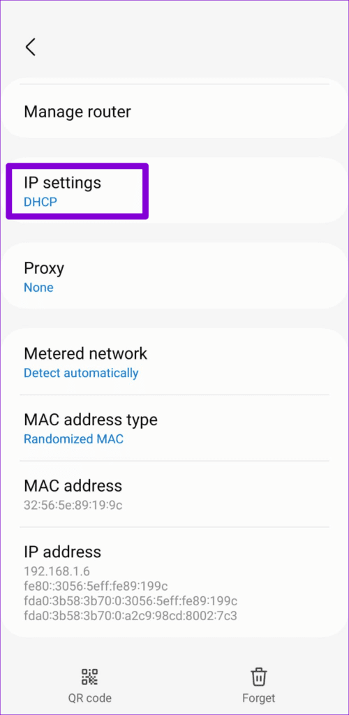 Network-IP-Settings-on-Android-500x1024-1 أفضل 9 طرق لإصلاح خطأ فشل الحصول على عنوان IP على Android